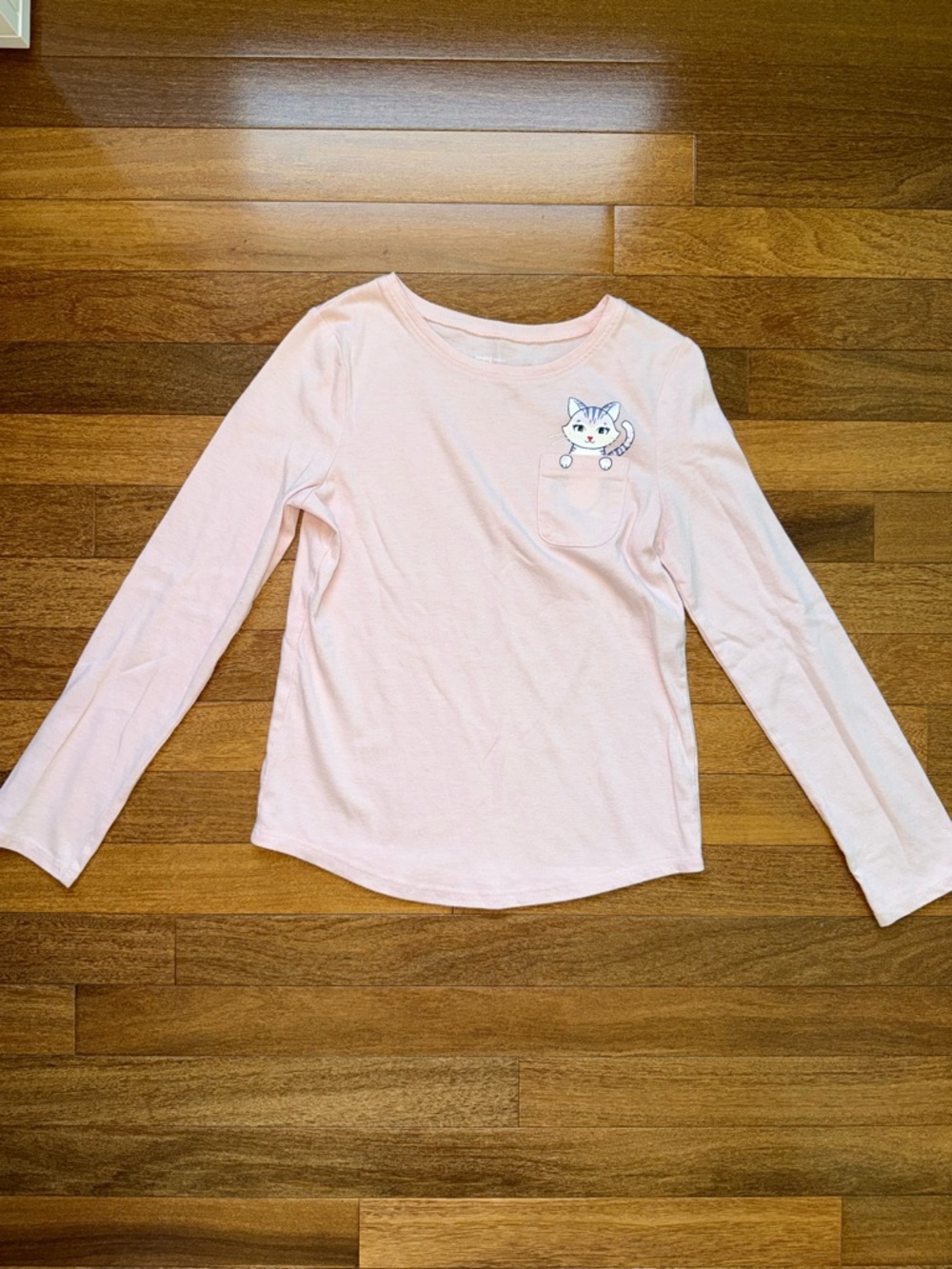 jumping beans Light Pink Long-Sleeve Tee with Kitty Pocket
